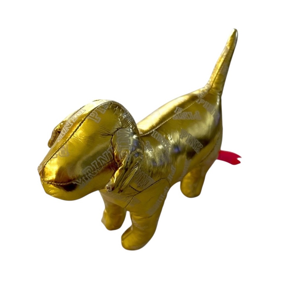 Pink Victoria’s Secret Logo Gold 7” Dog Excellent Preowned Condition